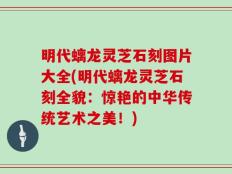 明代螭龙灵芝石刻图片大全(明代螭龙灵芝石刻全貌：惊艳的中华传统艺术之美！)
