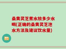 桑黄灵芝煮水放多少水喝(正确的桑黄灵芝泡水方法及建议饮水量)