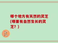 哪个地方有天然的灵芝(哪里有自然生长的灵芝？)