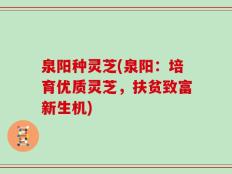 泉阳种灵芝(泉阳：培育优质灵芝，扶贫致富新生机)