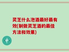 灵芝什么泡酒最好最有效(制做灵芝酒的最佳方法和效果)