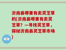 沂南县哪里有卖灵芝草的(沂南县哪里有卖灵芝草？—寻找灵芝草，探秘沂南县灵芝草市场)