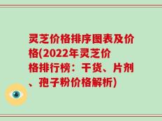 灵芝价格排序图表及价格(2022年灵芝价格排行榜：干货、片剂、孢子粉价格解析)