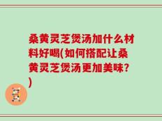 桑黄灵芝煲汤加什么材料好喝(如何搭配让桑黄灵芝煲汤更加美味？)