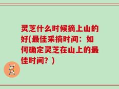 灵芝什么时候摘上山的好(最佳采摘时间：如何确定灵芝在山上的最佳时间？)