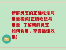 新鲜灵芝的正确吃法与用量视频(正确吃法与用量  了解新鲜灵芝如何食用，享受最佳效果)
