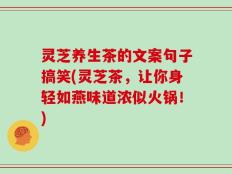 灵芝养生茶的文案句子搞笑(灵芝茶，让你身轻如燕味道浓似火锅！)