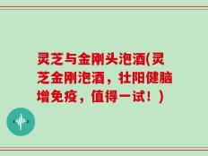灵芝与金刚头泡酒(灵芝金刚泡酒，壮阳健脑增免疫，值得一试！)