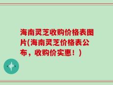 海南灵芝收购价格表图片(海南灵芝价格表公布，收购价实惠！)