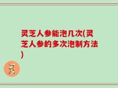 灵芝人参能泡几次(灵芝人参的多次泡制方法)