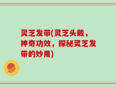 灵芝发带(灵芝头戴，神奇功效，探秘灵芝发带的妙用)