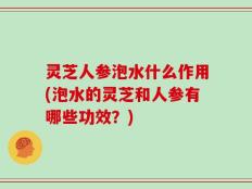 灵芝人参泡水什么作用(泡水的灵芝和人参有哪些功效？)