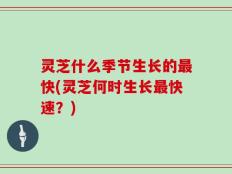 灵芝什么季节生长的最快(灵芝何时生长最快速？)