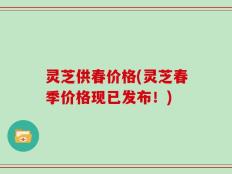 灵芝供春价格(灵芝春季价格现已发布！)