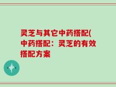灵芝与其它中药搭配(中药搭配：灵芝的有效搭配方案