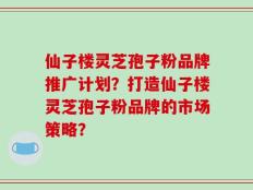 仙子楼灵芝孢子粉品牌推广计划？打造仙子楼灵芝孢子粉品牌的市场策略？