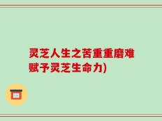 灵芝人生之苦重重磨难赋予灵芝生命力)