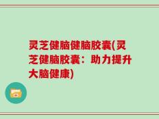 灵芝健脑健脑胶囊(灵芝健脑胶囊：助力提升大脑健康)