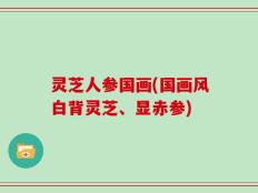 灵芝人参国画(国画风白背灵芝、显赤参)