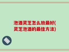 泡酒灵芝怎么放最好(灵芝泡酒的最佳方法)