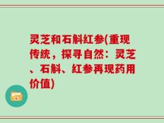 灵芝和石斛红参(重现传统，探寻自然：灵芝、石斛、红参再现药用价值)