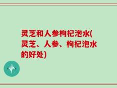 灵芝和人参枸杞泡水(灵芝、人参、枸杞泡水的好处)