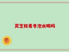 灵芝和麦冬泡水喝吗