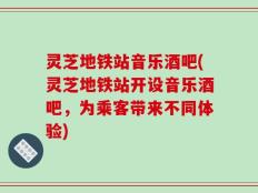 灵芝地铁站音乐酒吧(灵芝地铁站开设音乐酒吧，为乘客带来不同体验)