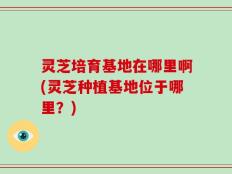 灵芝培育基地在哪里啊(灵芝种植基地位于哪里？)