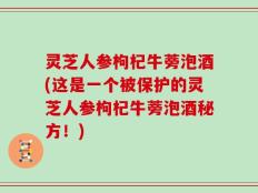 灵芝人参枸杞牛蒡泡酒(这是一个被保护的灵芝人参枸杞牛蒡泡酒秘方！)