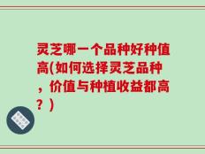 灵芝哪一个品种好种值高(如何选择灵芝品种，价值与种植收益都高？)