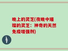 晚上的灵芝(夜晚中璀璨的灵芝：神奇的天然免疫增强剂)