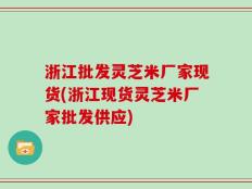 浙江批发灵芝米厂家现货(浙江现货灵芝米厂家批发供应)