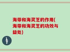 海带和海灵芝的作用(海带和海灵芝的功效与益处)
