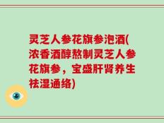 灵芝人参花旗参泡酒(浓香酒醇熬制灵芝人参花旗参，宝盛肝肾养生祛湿通络)