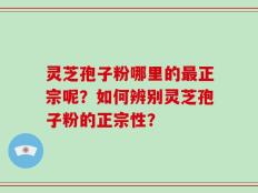 灵芝孢子粉哪里的最正宗呢？如何辨别灵芝孢子粉的正宗性？