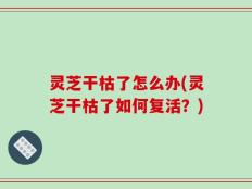 灵芝干枯了怎么办(灵芝干枯了如何复活？)