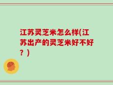江苏灵芝米怎么样(江苏出产的灵芝米好不好？)