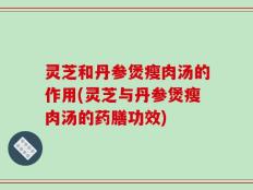灵芝和丹参煲瘦肉汤的作用(灵芝与丹参煲瘦肉汤的药膳功效)