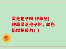 灵芝孢子粉 种草丛(种草灵芝孢子粉，助您倍增免疫力！)