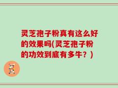 灵芝孢子粉真有这么好的效果吗(灵芝孢子粉的功效到底有多牛？)