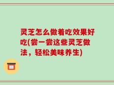 灵芝怎么做着吃效果好吃(尝一尝这些灵芝做法，轻松美味养生)