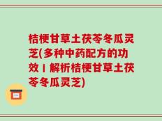 桔梗甘草土茯苓冬瓜灵芝(多种中药配方的功效丨解析桔梗甘草土茯苓冬瓜灵芝)