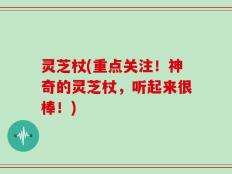 灵芝杖(重点关注！神奇的灵芝杖，听起来很棒！)