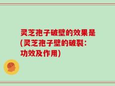 灵芝孢子破壁的效果是(灵芝孢子壁的破裂：功效及作用)
