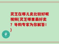 灵芝在哪儿卖比较好呢视频(灵芝哪里最好卖？导购专家为你解答！)
