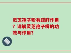 灵芝孢子粉有疏肝作用？详解灵芝孢子粉的功效与作用？