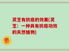 灵芝有抗癌的效果(灵芝：一种具有抗癌功效的天然植物)