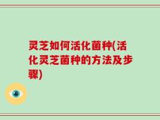 灵芝如何活化菌种(活化灵芝菌种的方法及步骤)