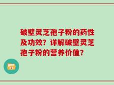 破壁灵芝孢子粉的药性及功效？详解破壁灵芝孢子粉的营养价值？